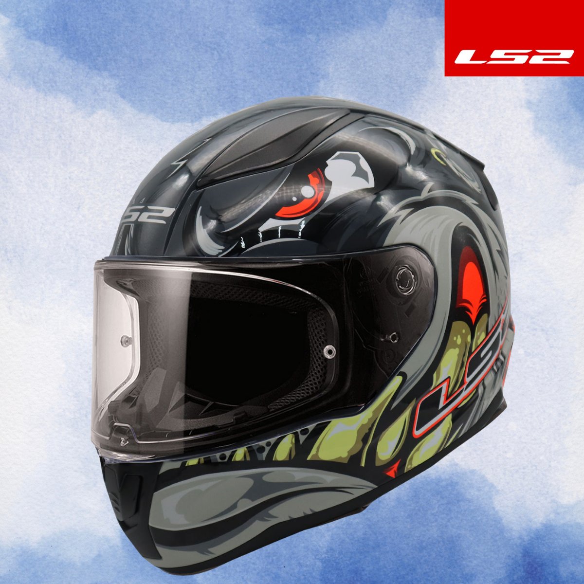 LS2 RAPID 2 SPOX GRİ-KIRMIZI KASK
