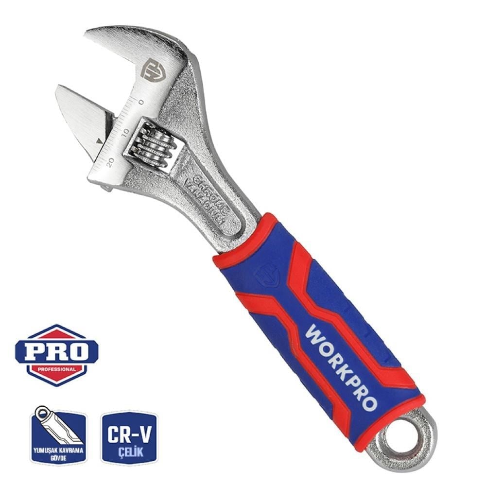 WORKPRO WP272010 150mm Cr-V Profesyonel Kurbağacık Anahtar