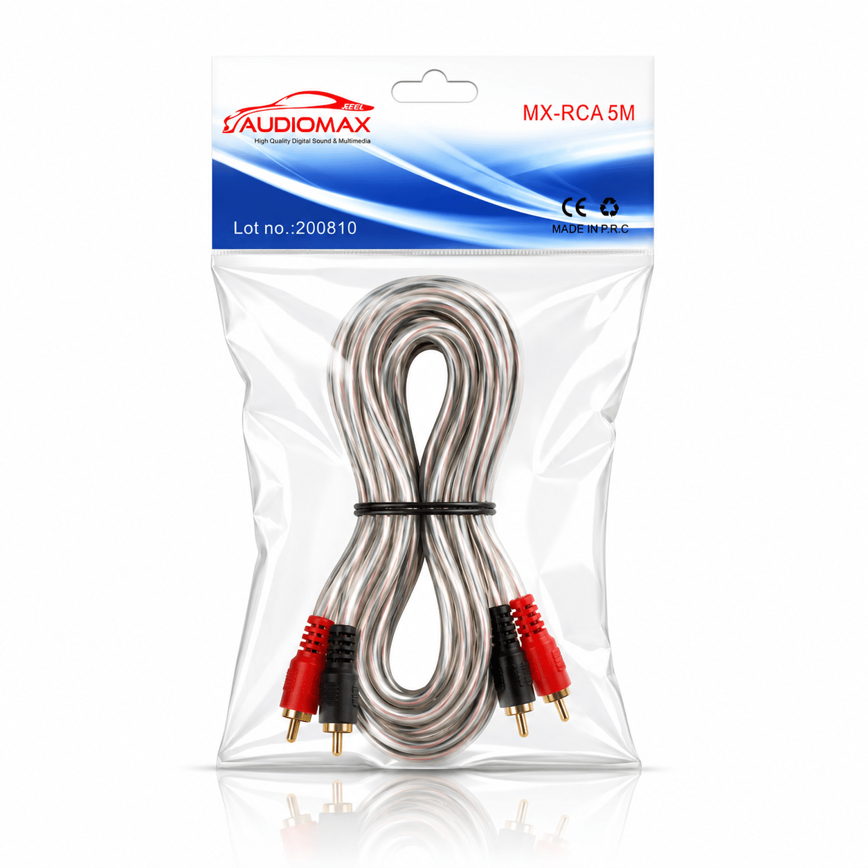 AUDİOMAX MX-RCA 5 Metre RCA Anfi Ses Kablosu Tetiklemeli Parazit Önleyici