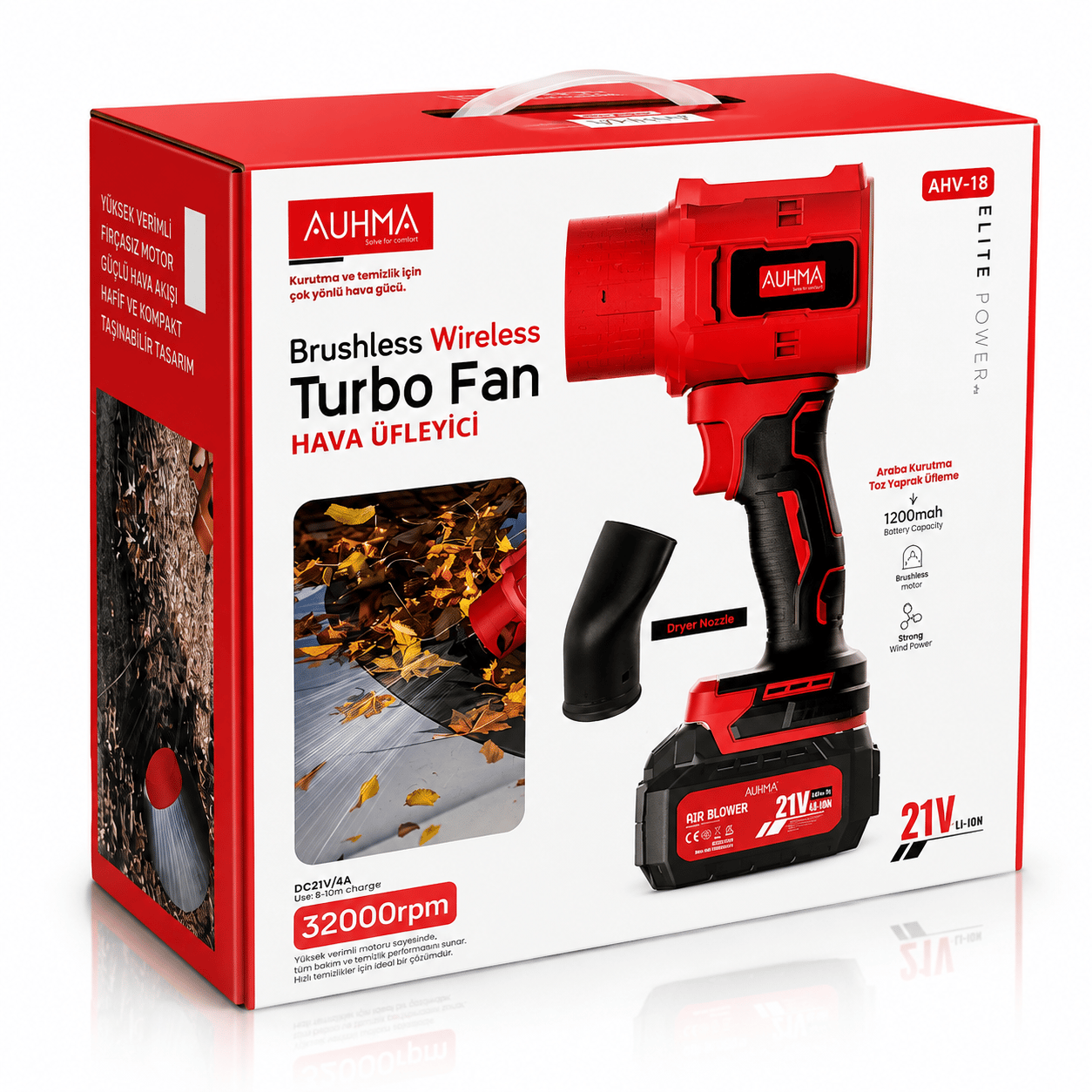 AUHMA Turbo Hava Üfleyici 32.000 RPM – Güçlü ve Taşınabilir