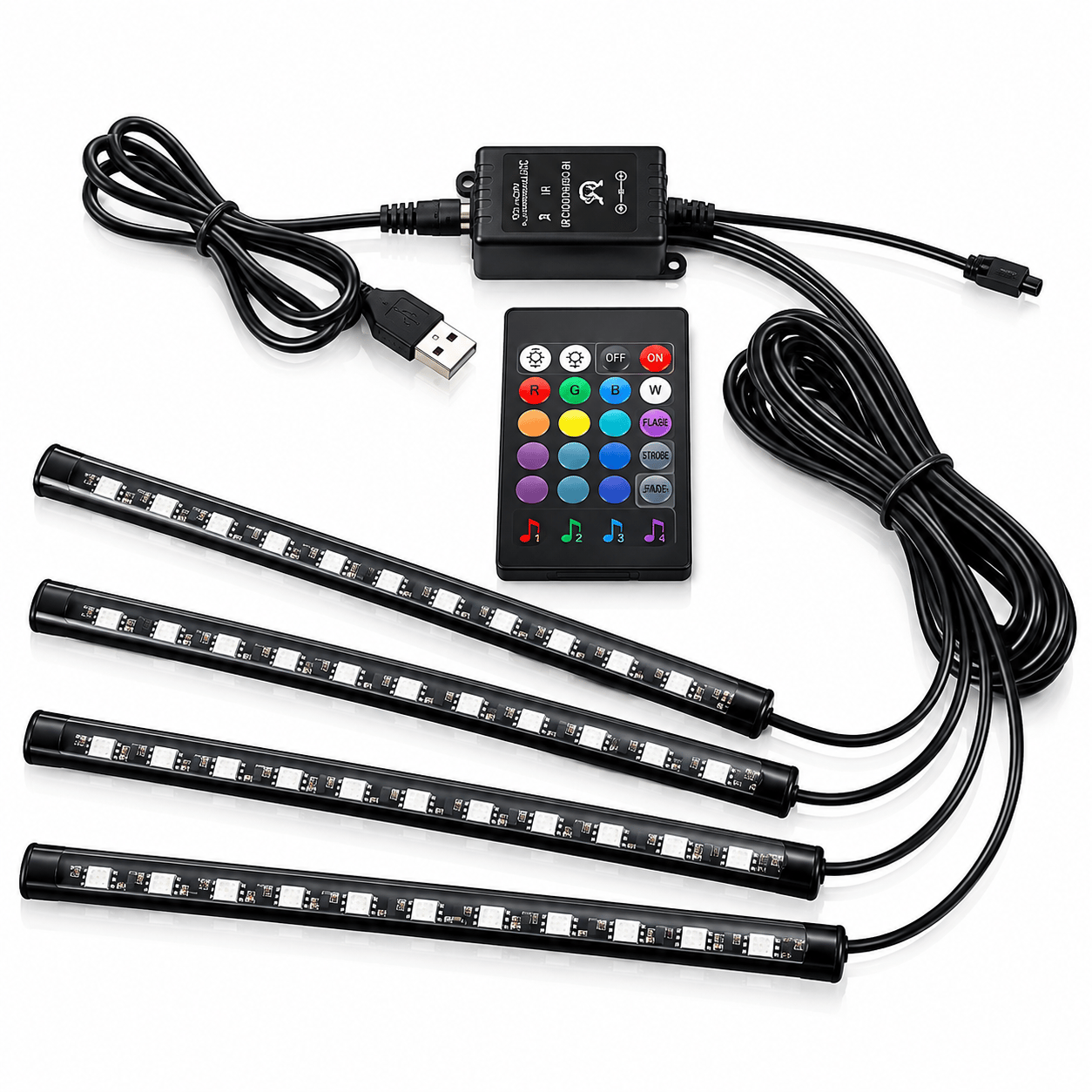 Ayak Altı Led 12'li Sese Duyarlı USB Girişli - RGB