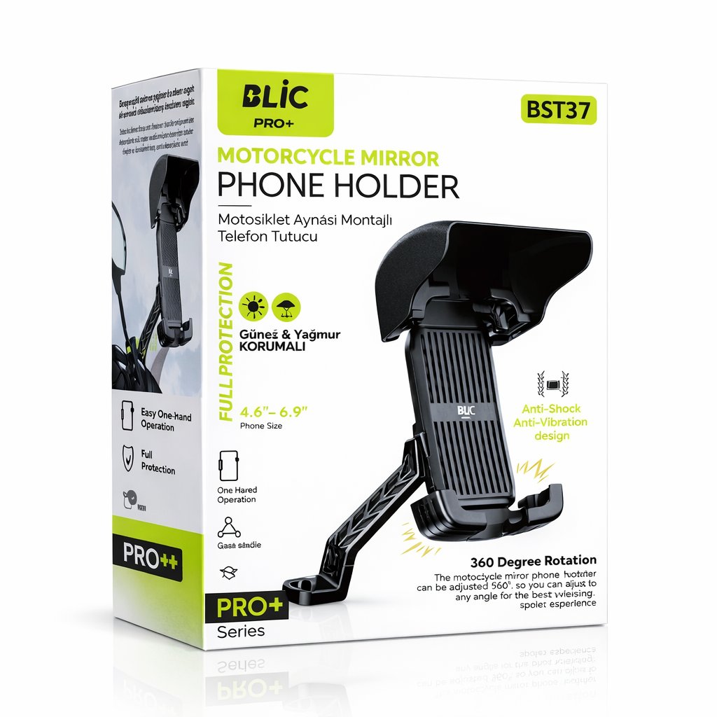 Blic Pro Korumalı Motosiklet Telefon Tutucu Su Geçirmez Gidon Telefon Aparatı
