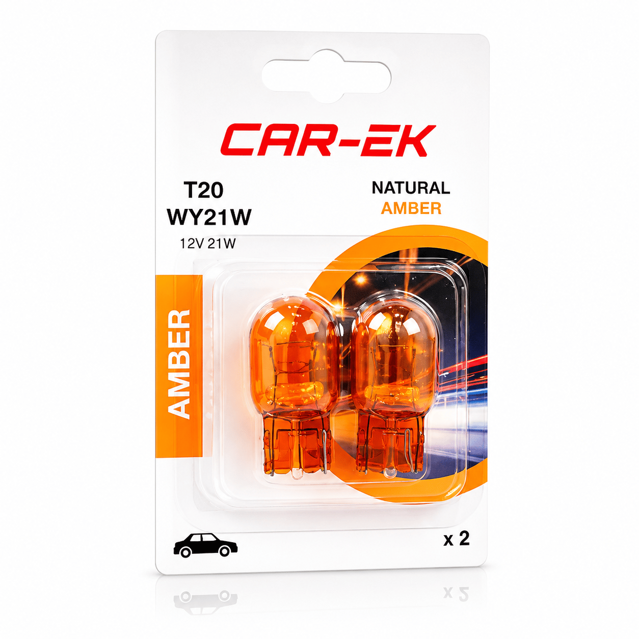 Car-Ek T20 Tek Duy Natural Amber 12V 21W Halojen Ampul 2'li Paket Sinyal Ampulü