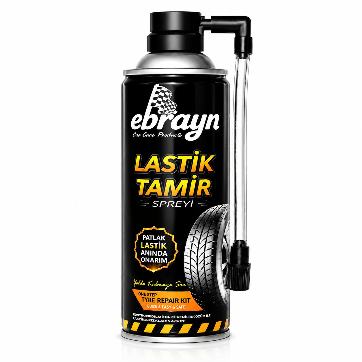 EBRAYN Lastik Tamir Kiti 450 ML Acil Lastik Onarım ve Şişirme Spreyi