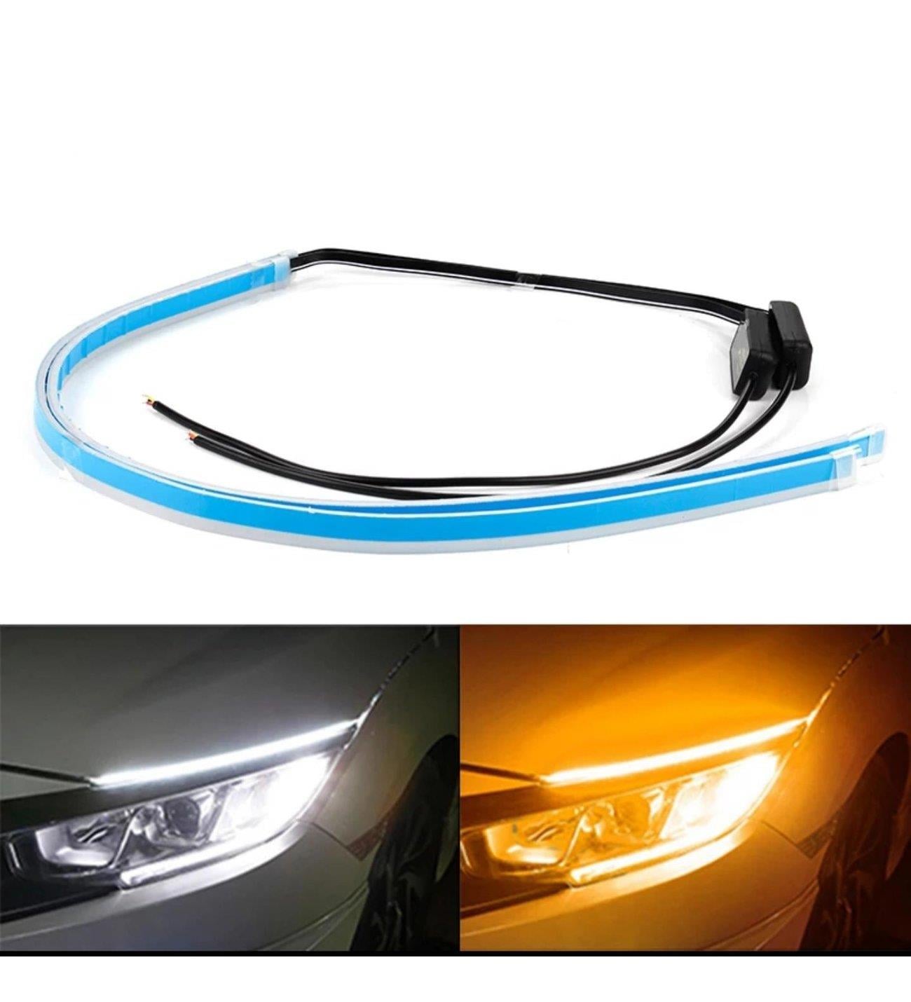 Far Üstü Kayar LED Selamlamalı 60CM Turuncu Beyaz Gündüz Farı Sinyalli LED