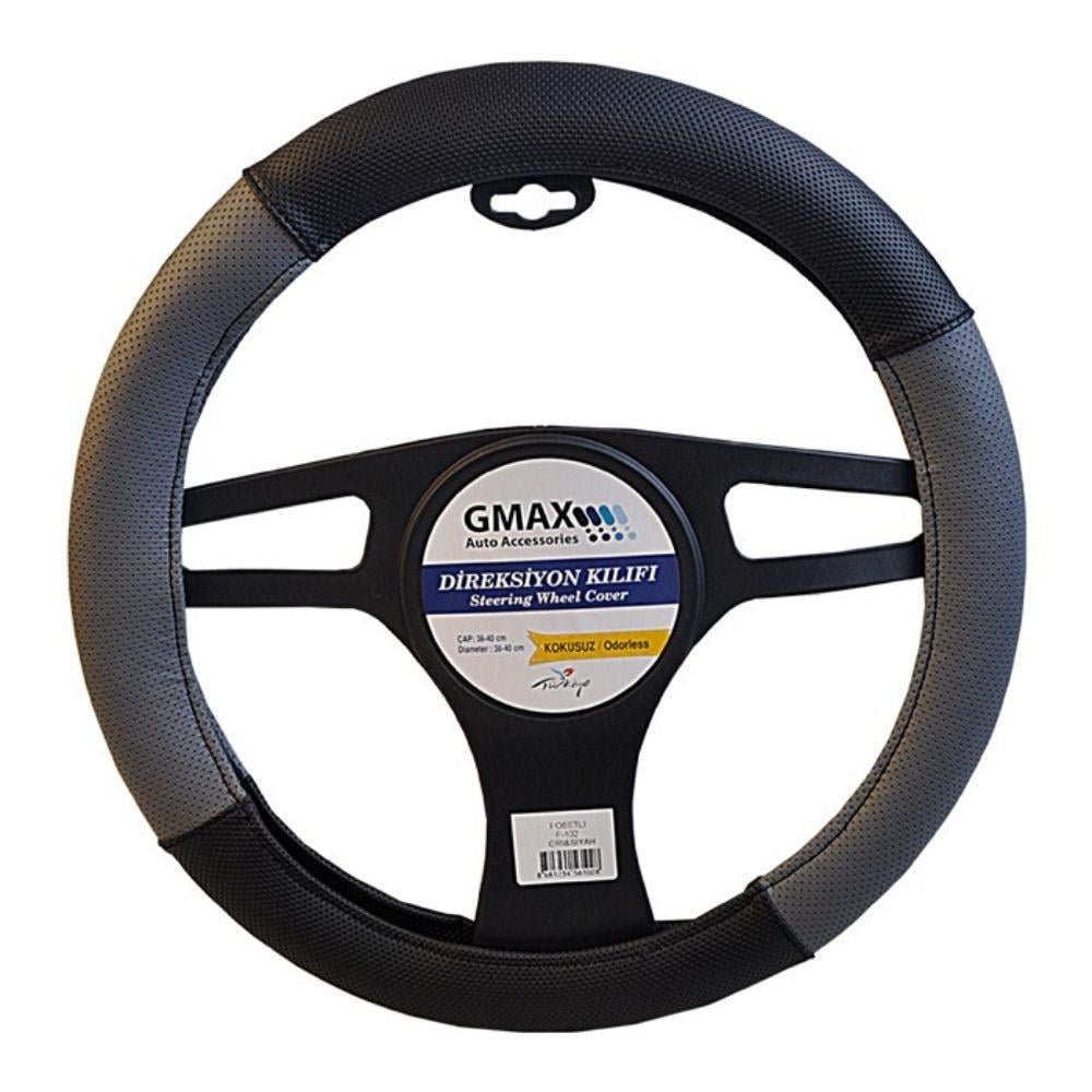 Geçmeli Direksiyon Kılıfı 38cm Gri-Siyah Noktali F-102 – Kaymaz, Şık ve Dayanıklı