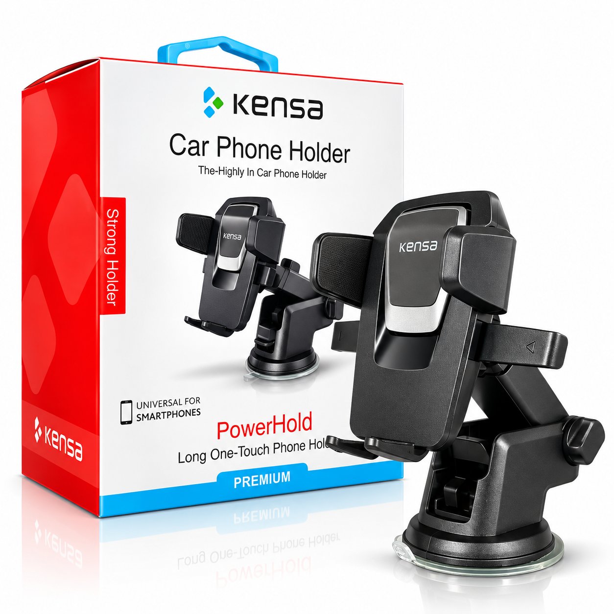 KENSA T-41 Araç İçi Telefon Tutacağı Bas-Bırak Vantuzlu – Universal
