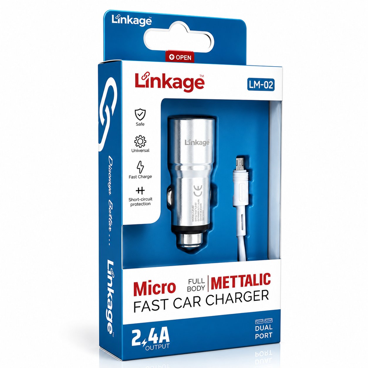 LİNKAGE LM-02 Araç Şarjı ve Micro USB Şarj Kablolu Metal Hızlı Araç Şarj Cihazı