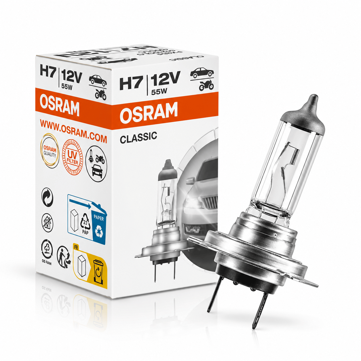 Osram H7 12V 55W Standart Halojen Ampul