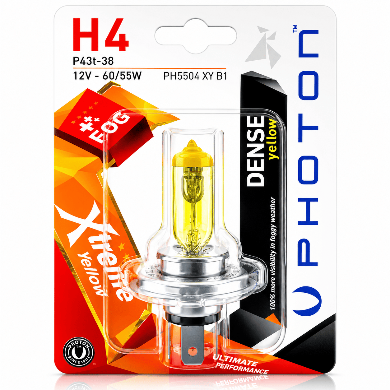 Photon H4 12V 55W Xtreme Yellow 1 Adet