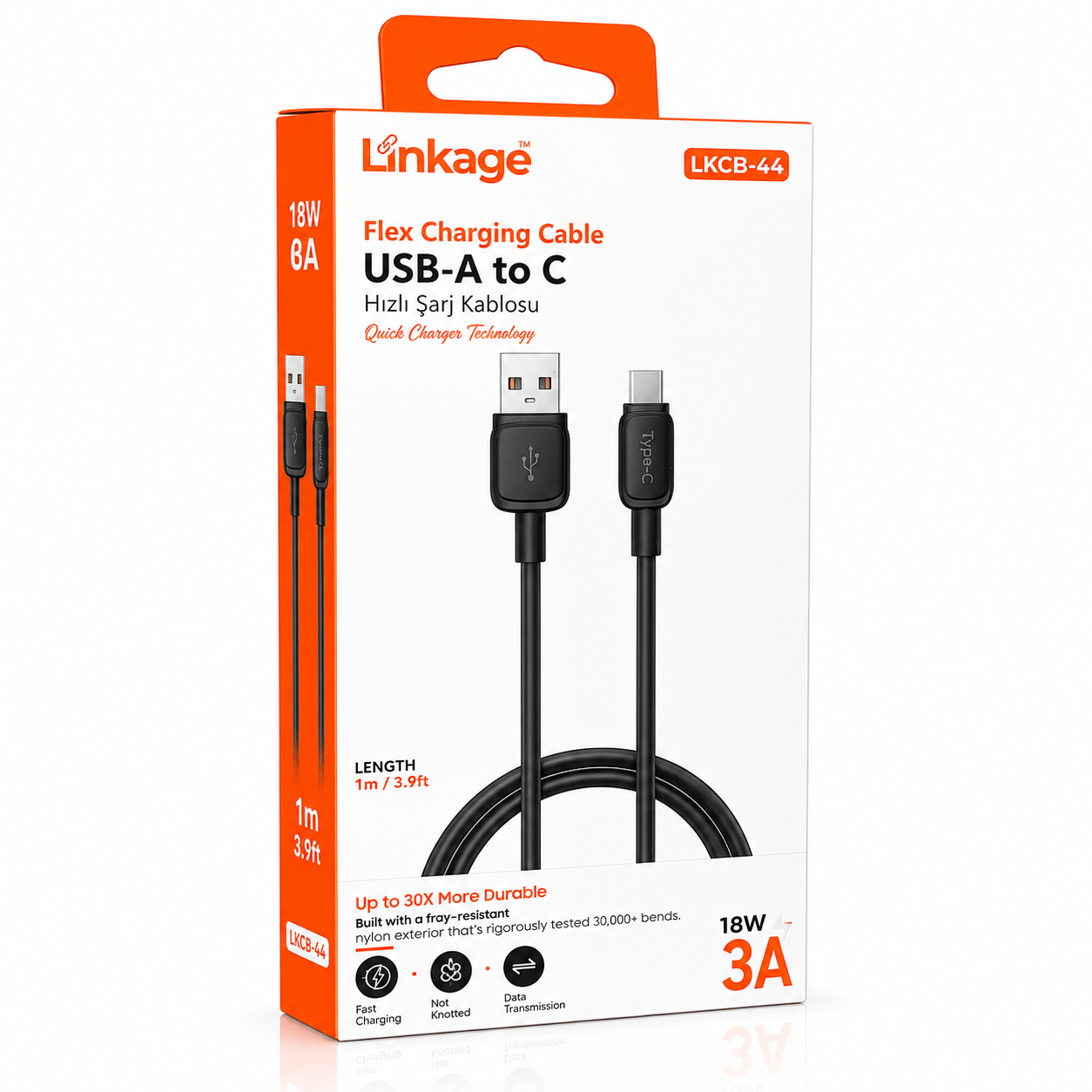 Şarj Kablosu Type-C Linkage 2.0 A Hızlı Şarj LKCB-44