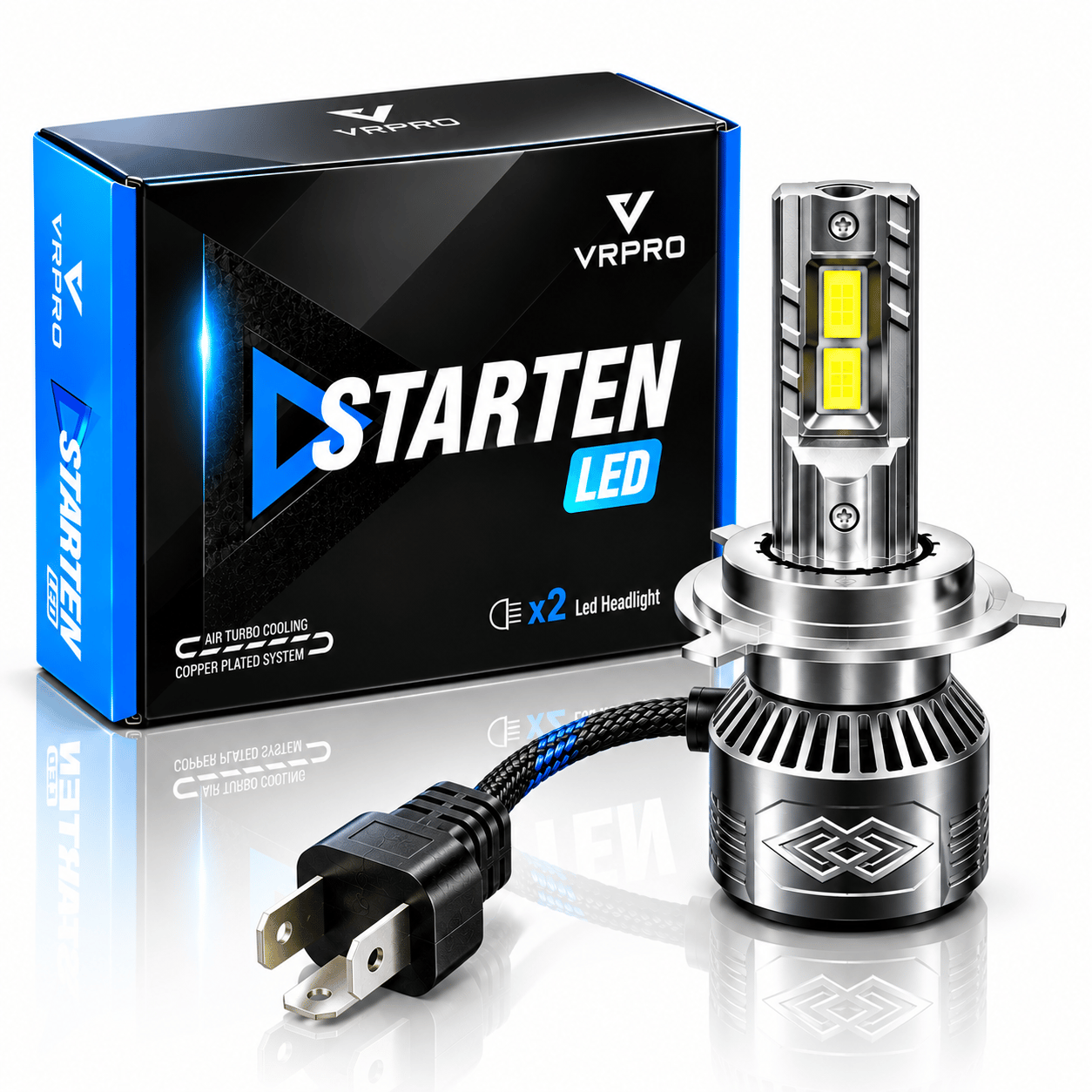 STARTEN H4 LED Xenon – Kısa Uzun Far Güçlü Beyaz Işık Yüksek Performans LED Ampul