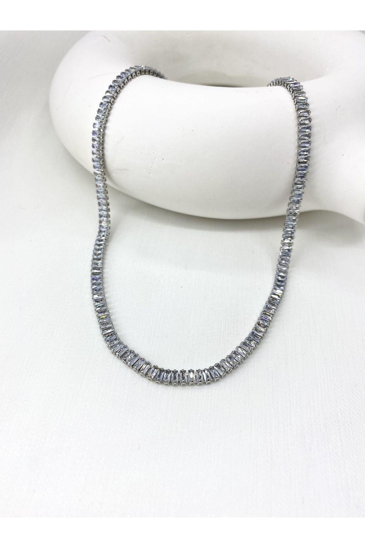 Su Yolu Çelik Silver Kolye