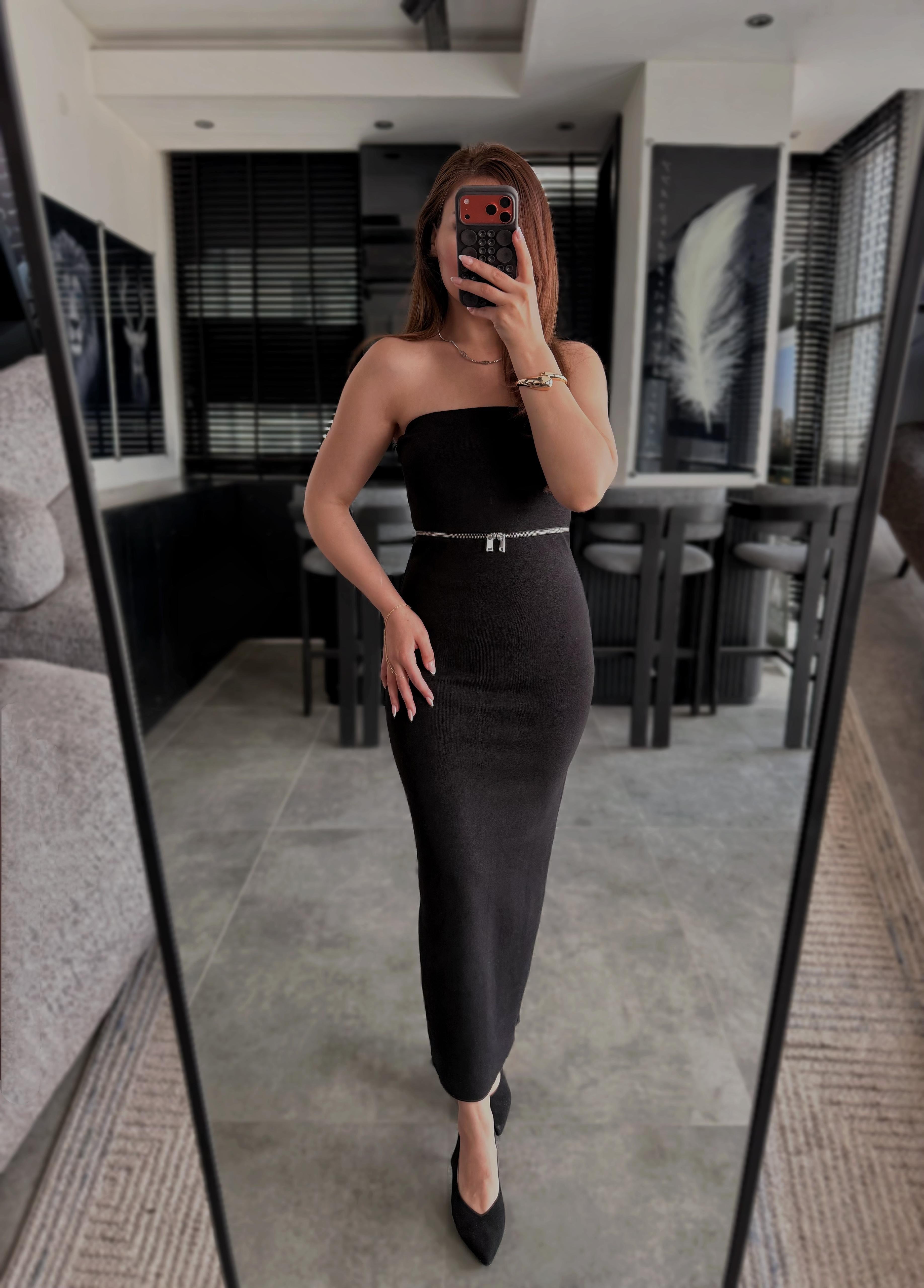 ZARA STRAPLEZ ELBİSE