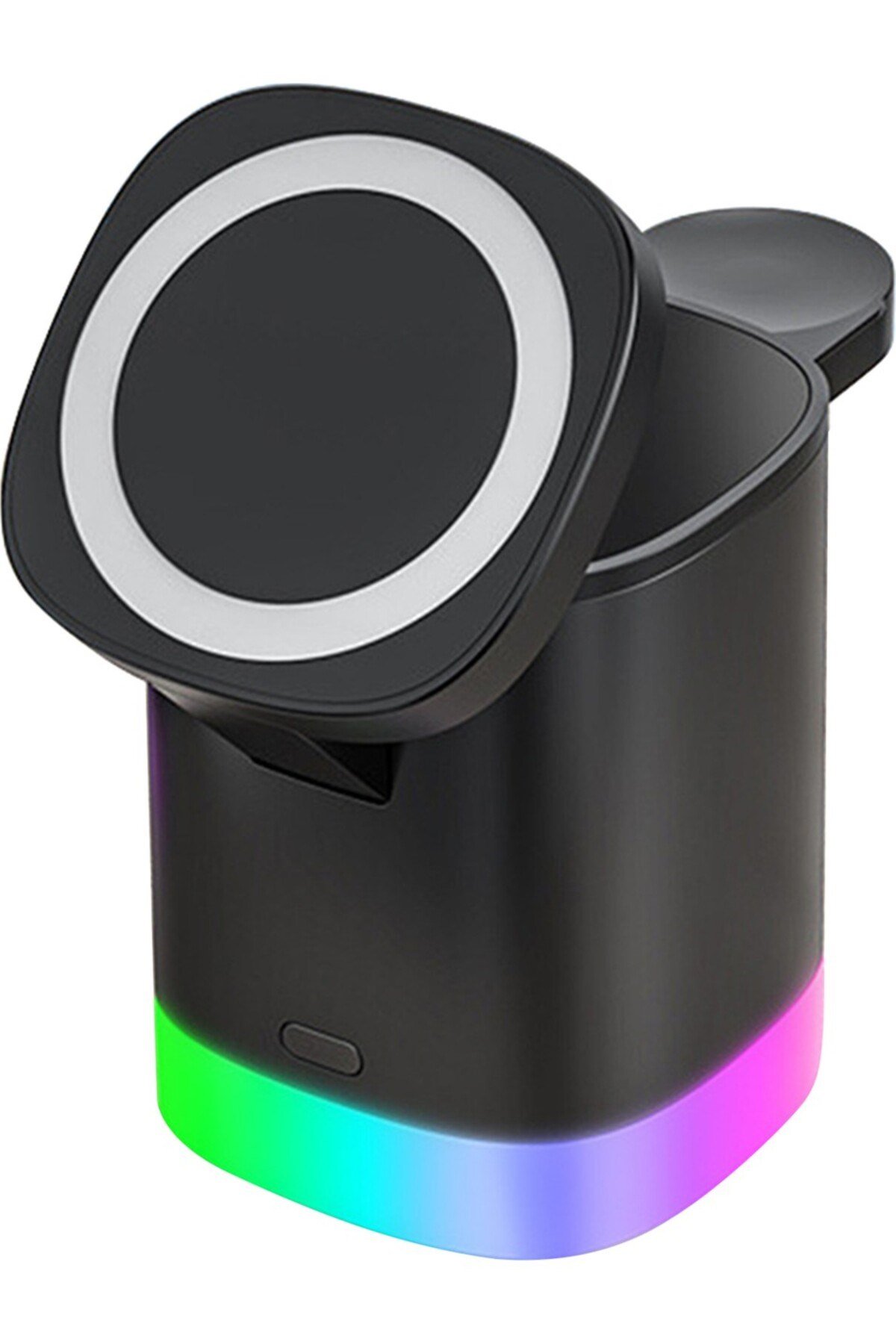 Bagajon 3'ü 1 Arada MagSafe Kablosuz Şarj Standı 15W RGB Işıklı Telefon, Apple Watch ve Kulaklık Şarj İstasyonu