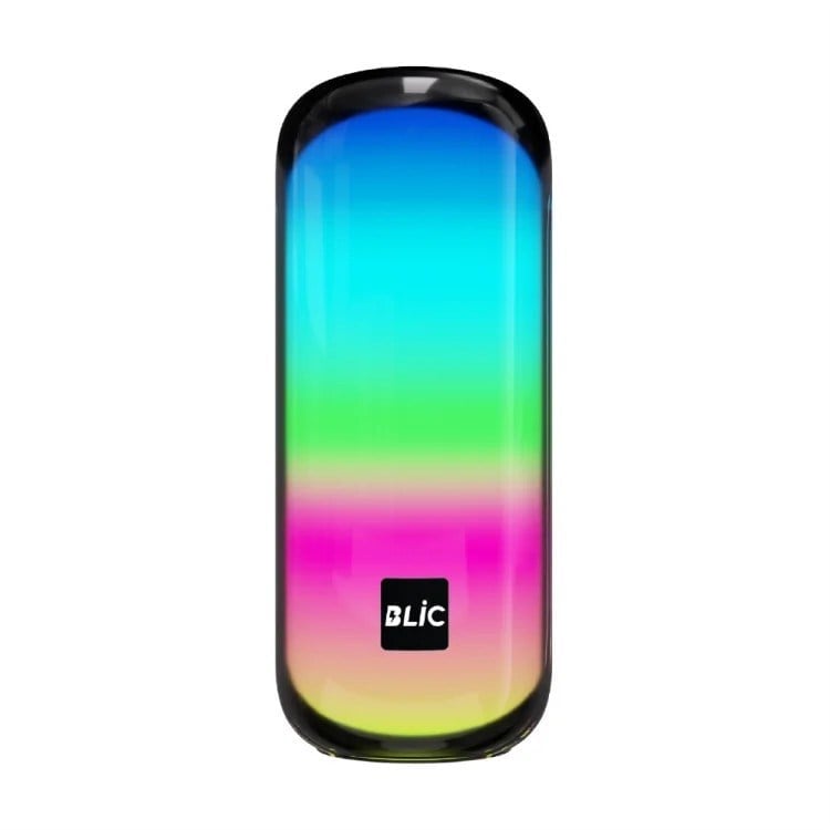 Blic BLS-73 12W RGB Işıklı Bluetooth Hoparlör TWS Stereo USB TF AUX Destekli Kumaş Dokulu Kablosuz Speaker Siyah