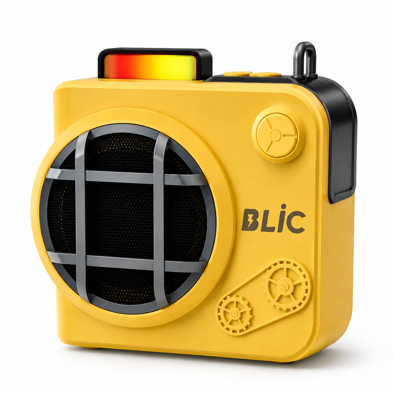 Blic BLS-74 7W Retro Bluetooth Hoparlör, RGB Işık, TWS Stereo, USB & TF Kart, 1200mAh Sarı