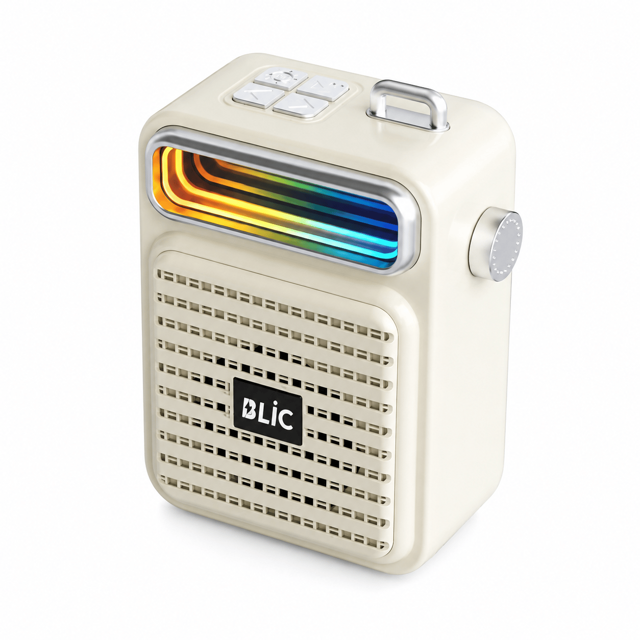Blic BLS-75 7W Bluetooth Hoparlör RGB Işıklı TWS Stereo USB TF Kart Destekli Kablosuz Speaker Beyaz