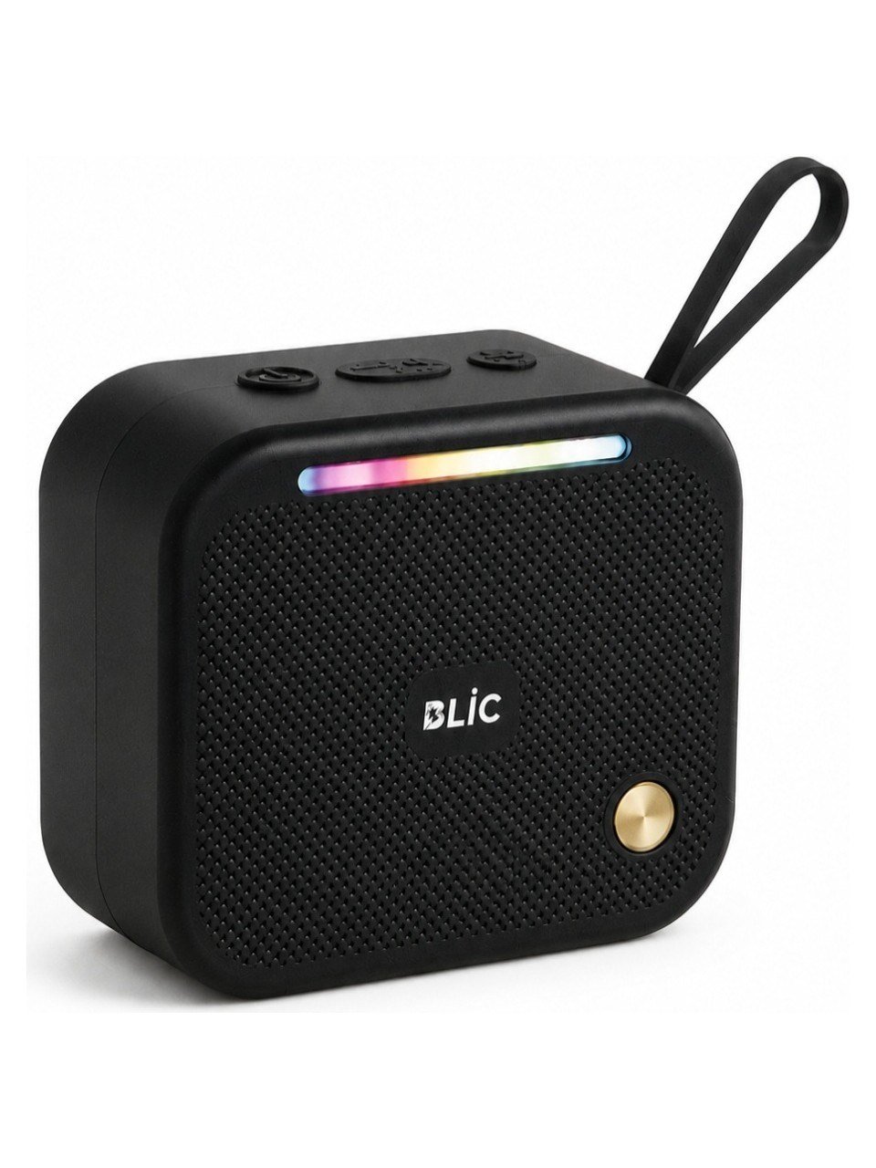 Blic BLS-87 Bluetooth 5.4 Taşınabilir Mini Hoparlör 6W Güçlü Ses LED Işıklı Askı Aparatlı Kablosuz Speaker Siyah