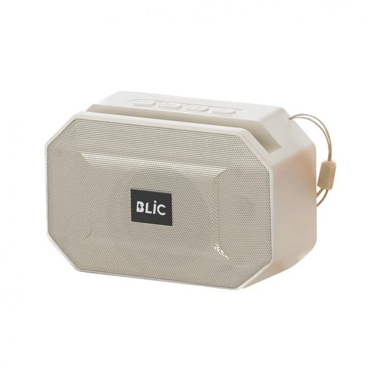 Blic BLS-89 Bluetooth 5.4 Taşınabilir Kablosuz Hoparlör 6W RMS Telefon Standlı 1200mAh USB TF Kart Askılı Beyaz