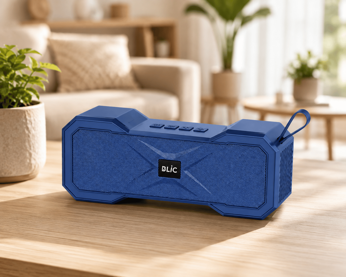 Blic BLS-94 6W Stereo Bluetooth 5.4 Hoparlör 1500mAh Yatay Tasarımlı Taşınabilir Kablosuz Speaker Mavi