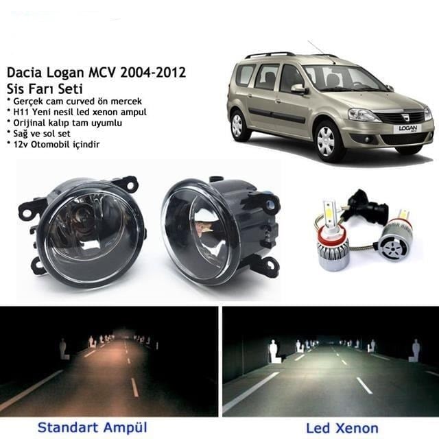 Dacia Logan MCV 2004-2012 Beyaz Led Xenon Sis Farı Seti