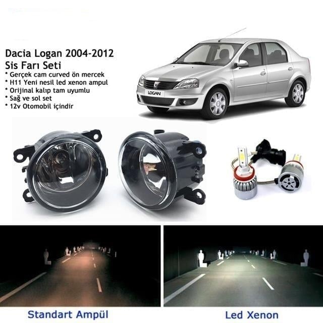 Dacia Logan Sedan 2004-2012 Beyaz Led Xenon Sis Farı Seti