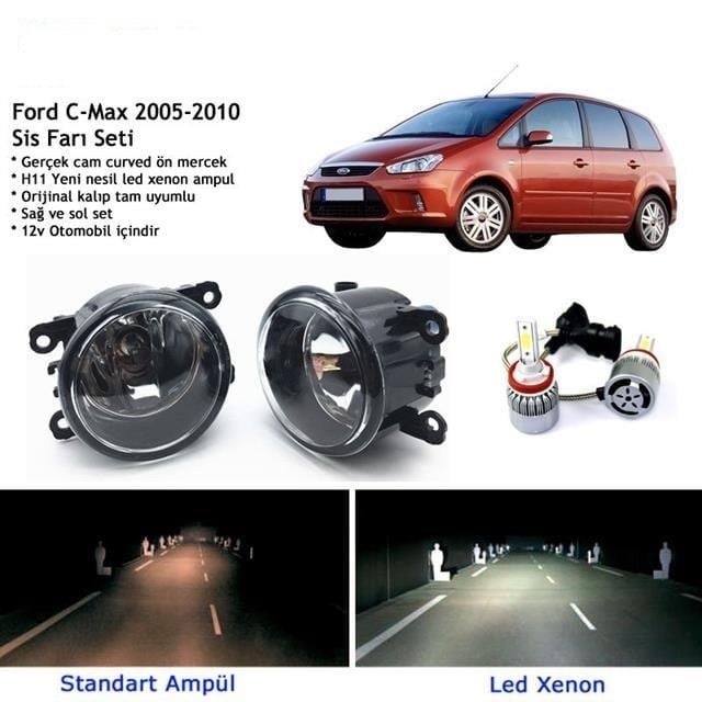 Ford C-Max 2005-2010 Beyaz Led Xenon Sis Farı Seti