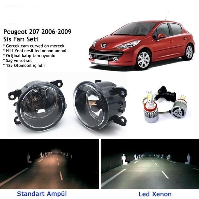 Peugeot 207 2006-2009 Beyaz Led Xenon Sis Farı Seti