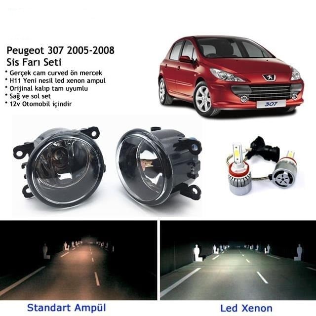 Peugeot 307 2005-2008 Beyaz Led Xenon Sis Farı Seti