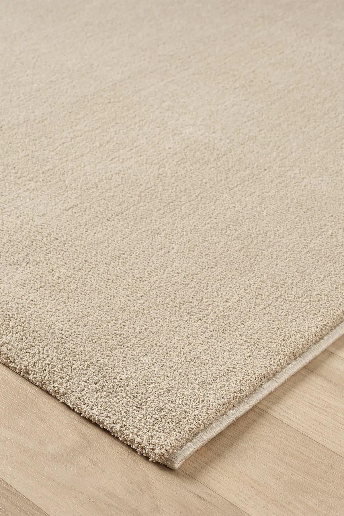 BaliBali Serisi Bej Mikrofiber Antialerjik Düz Renk Halı