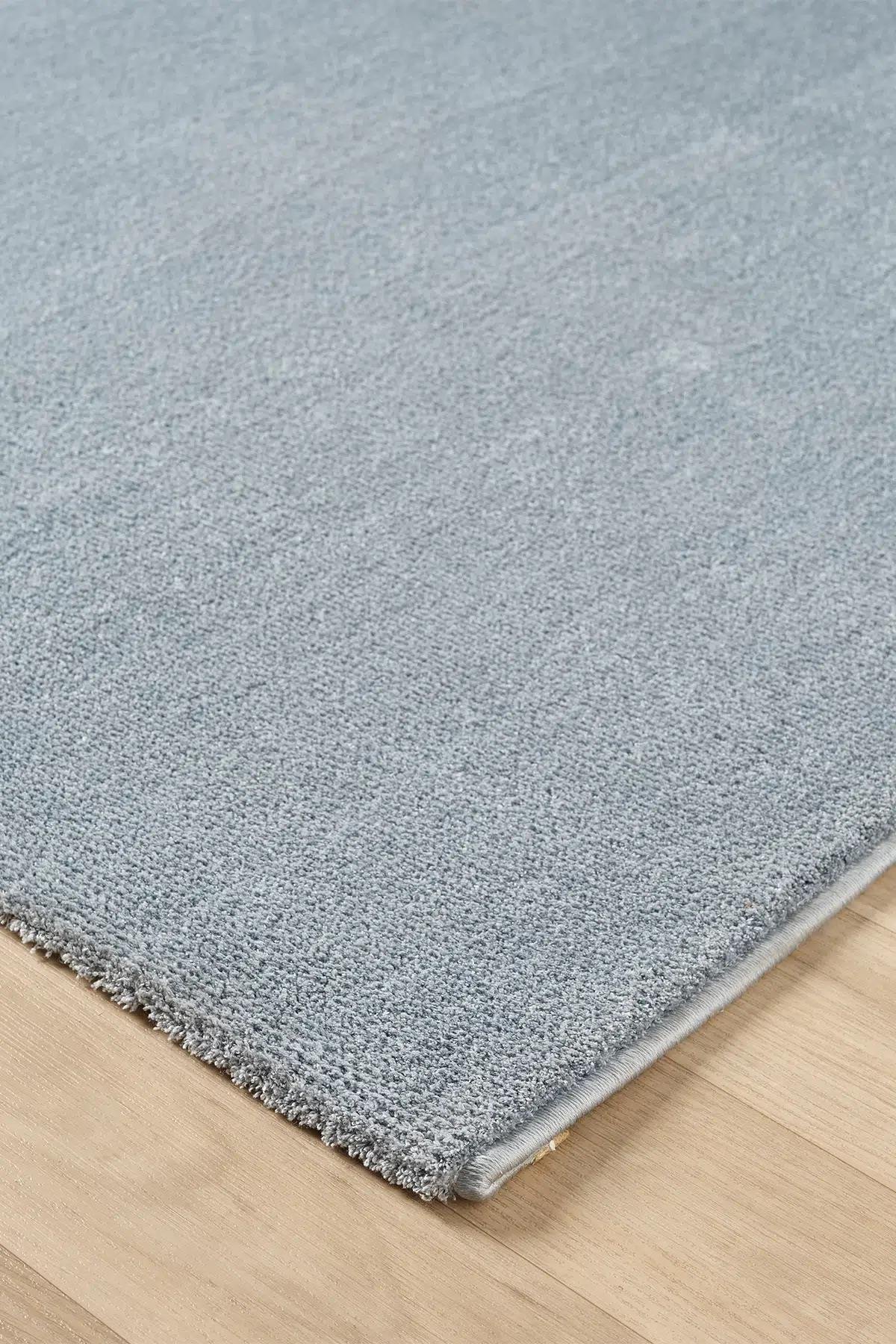 BaliBali Serisi Mavi Mikrofiber Antialerjik Düz Renk Halı