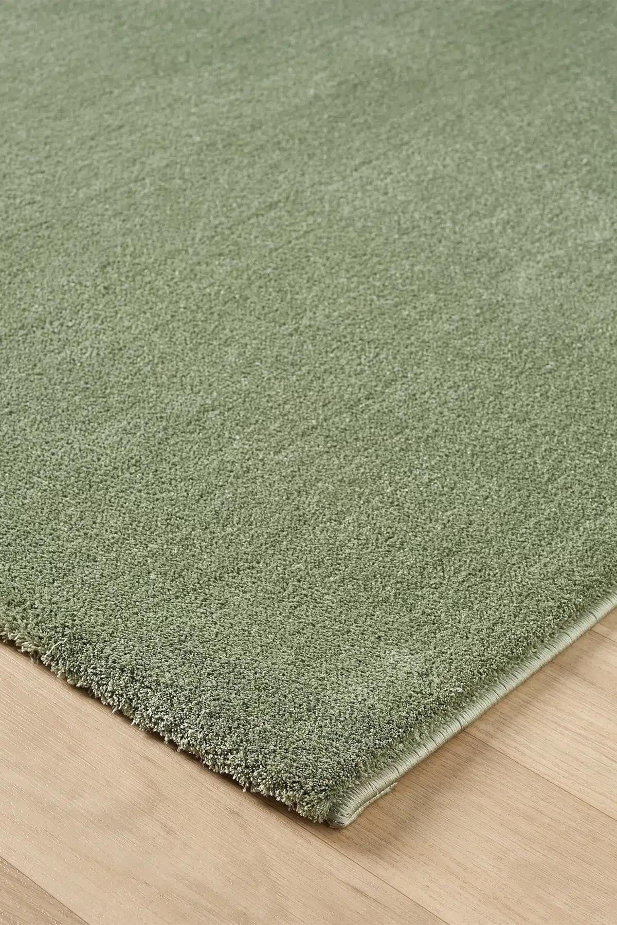 BaliBali Serisi Yeşil Mikrofiber Antialerjik Düz Renk Halı