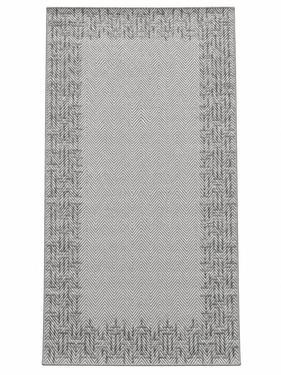 Matrix SerisiMatrix Serisi Gri Krem Balıksırtı Desenli Sisal Dokulu Modern Halı