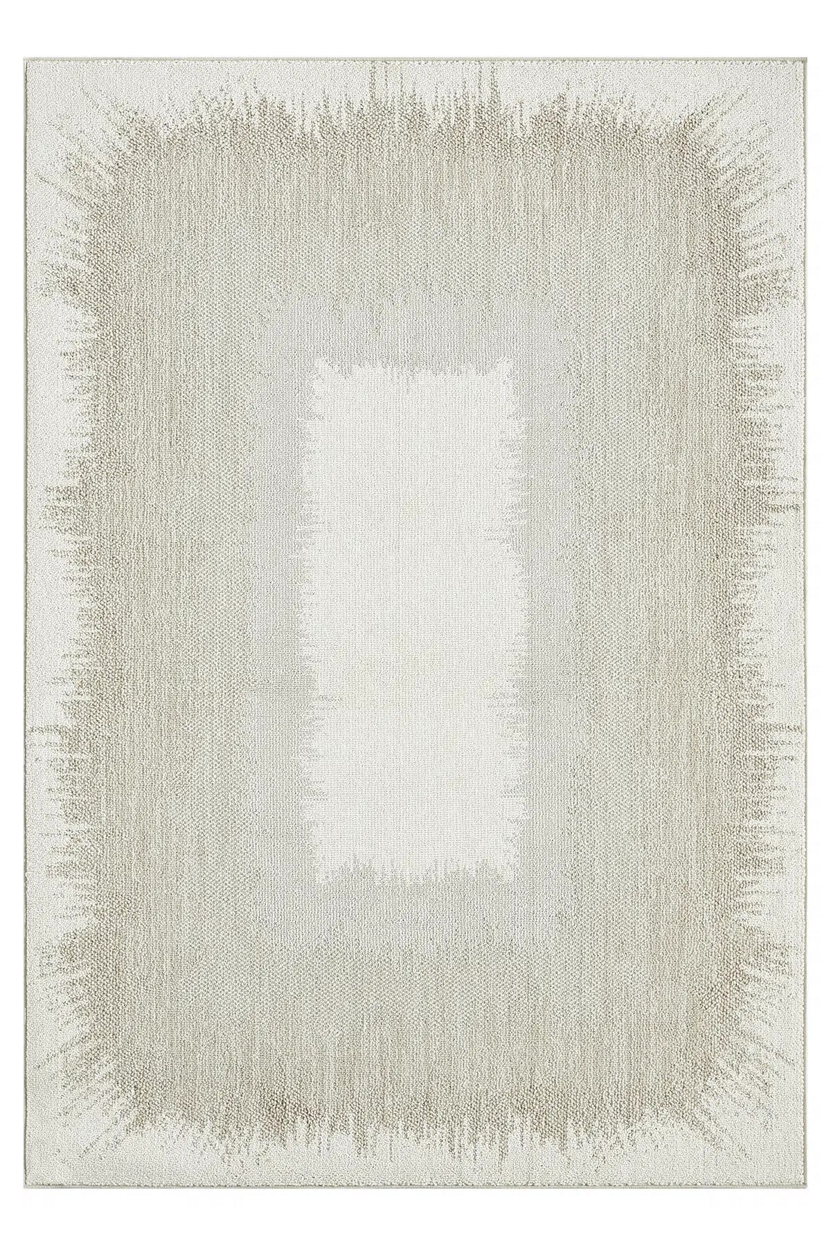 PEARL Pearl - Glow Eskitme Çerçeveli Açık Krem Modern Salon ve Odası Halısı