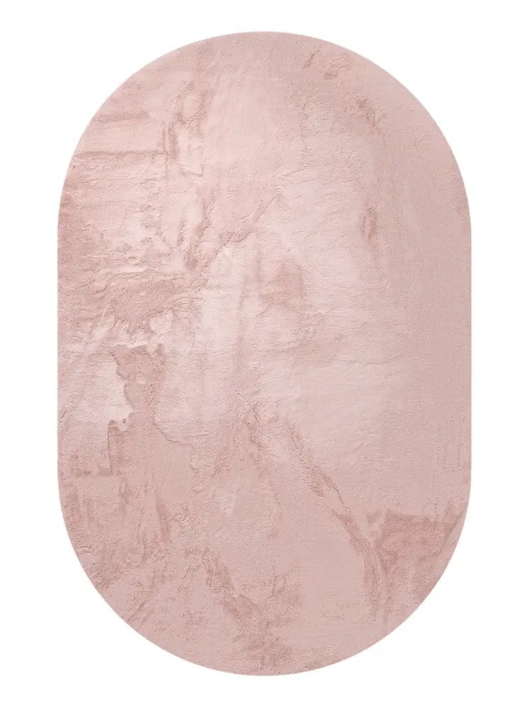 veloraVelora Serisi Pembe Oval Tavşan Peluş Halı – Ultra Yumuşak Kaymaz Taban Modern Peluş Halı