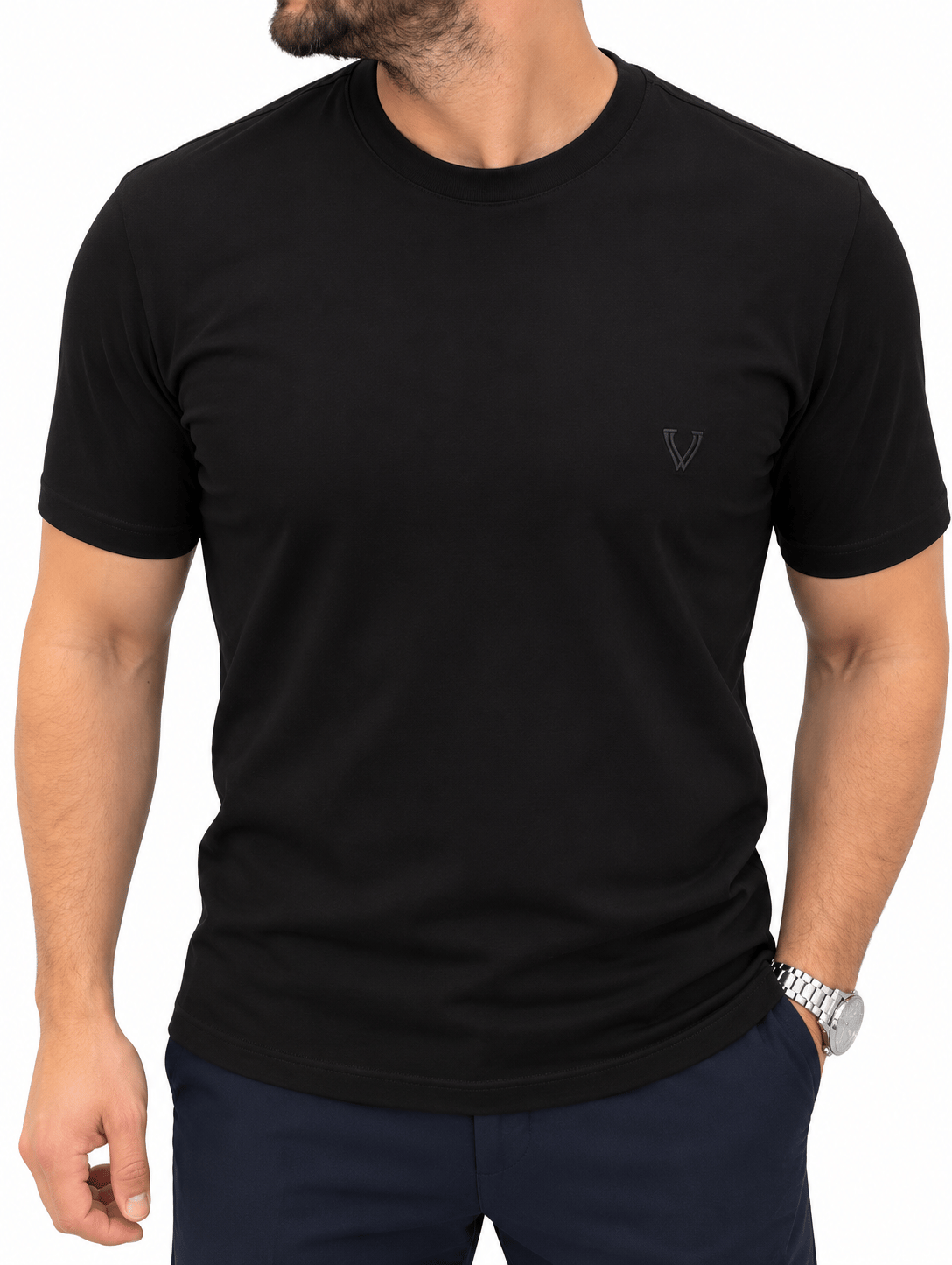 Basic Pamuklu T-Shirt (Siyah)