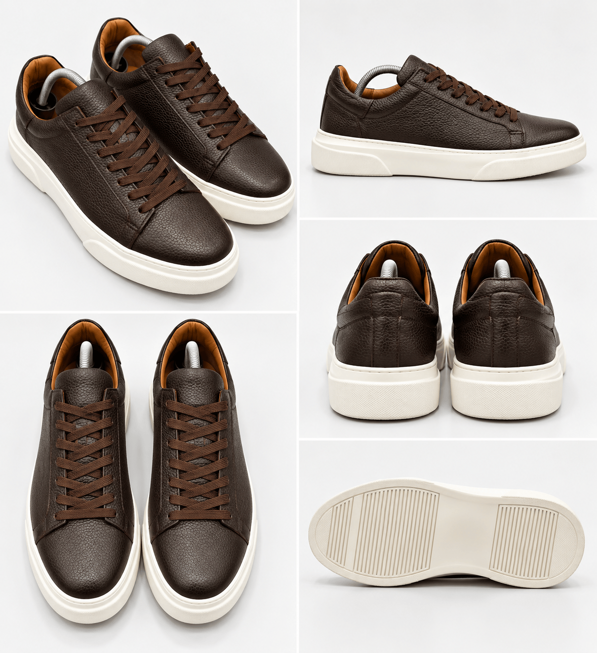 Erkek %100 Deri Sneaker Ayakkabı-Kahve