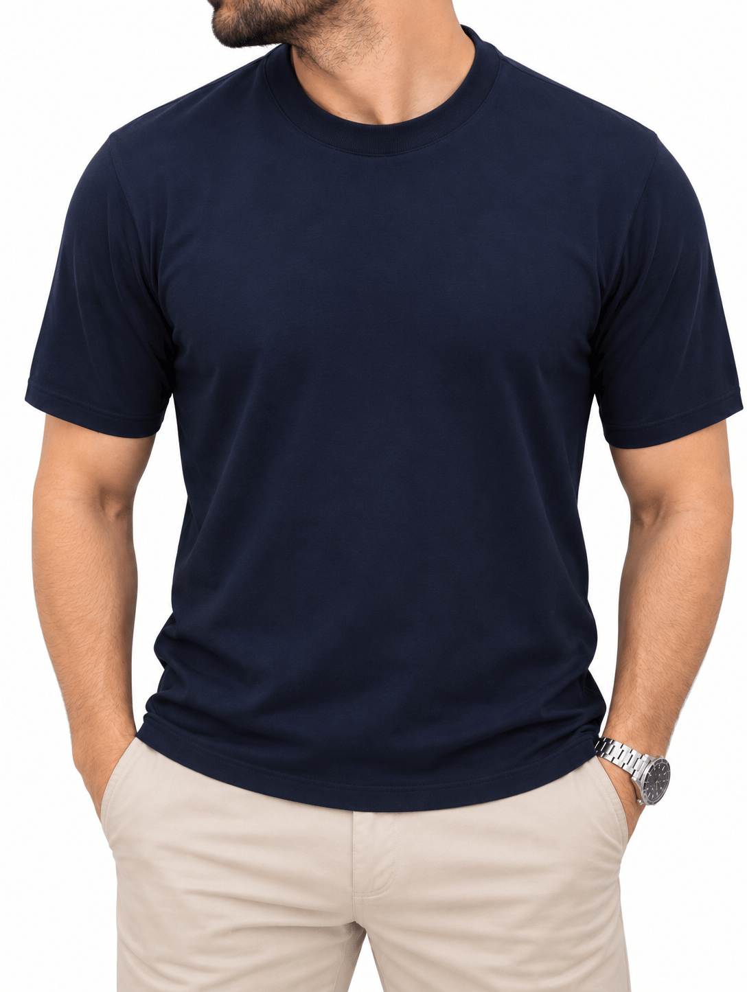 Modal Kumaş Premium Tshirt-Lacivert