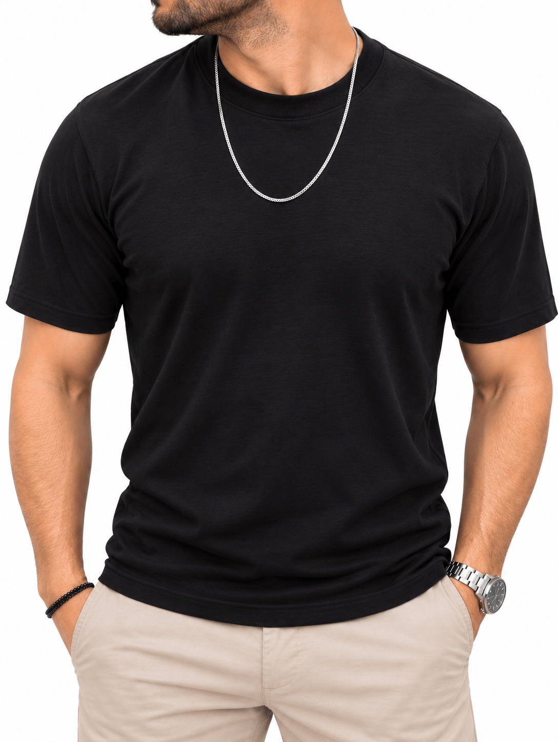 Modal Kumaş Premium Tshirt-Siyah