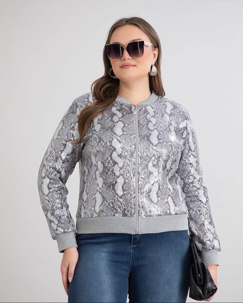 PUL PAYET GRİ LEOPAR DESENLİ HIRKA