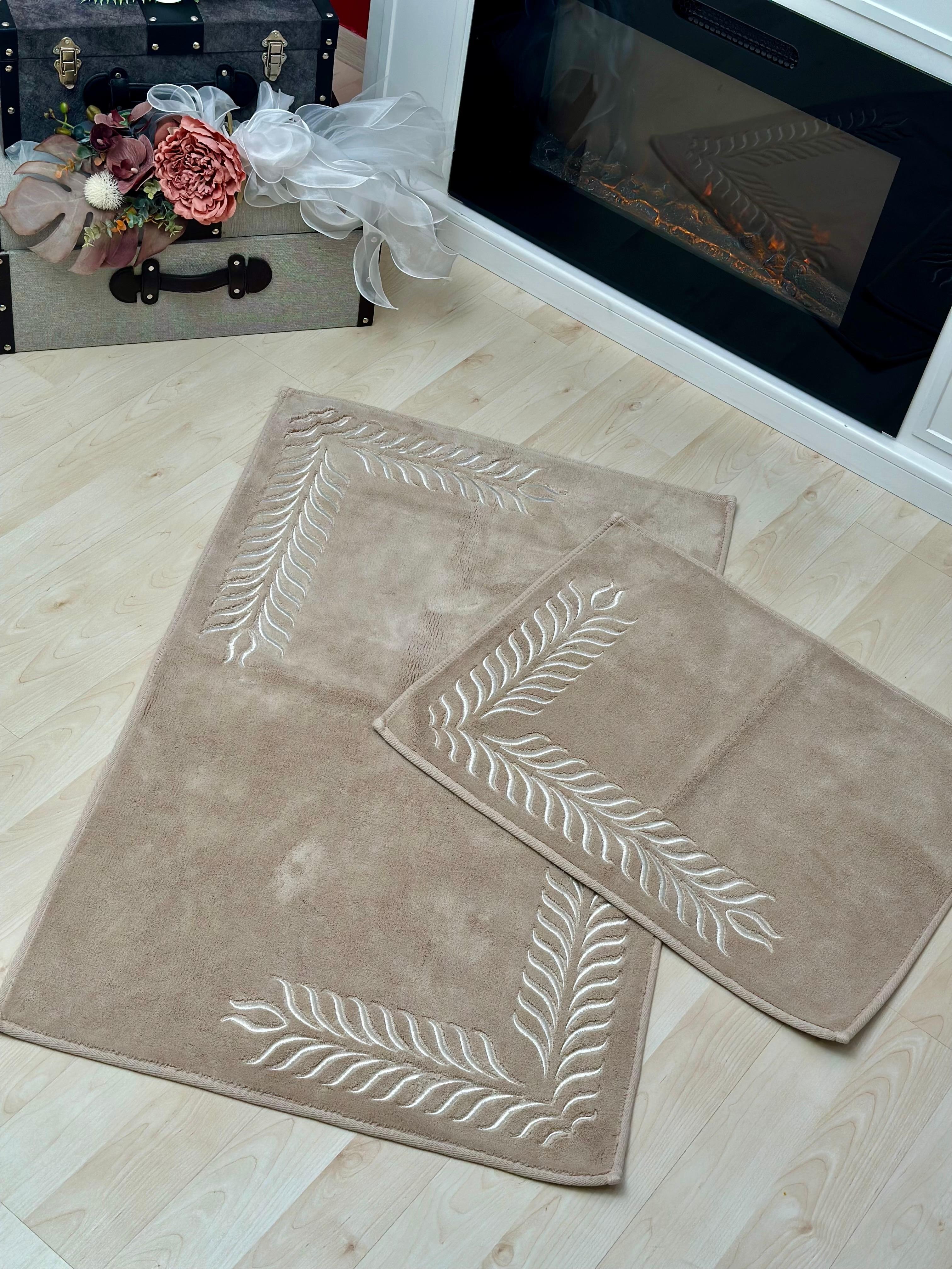 120x60 Zincir Model Kahve Gümüş İkili Paspas Takımı