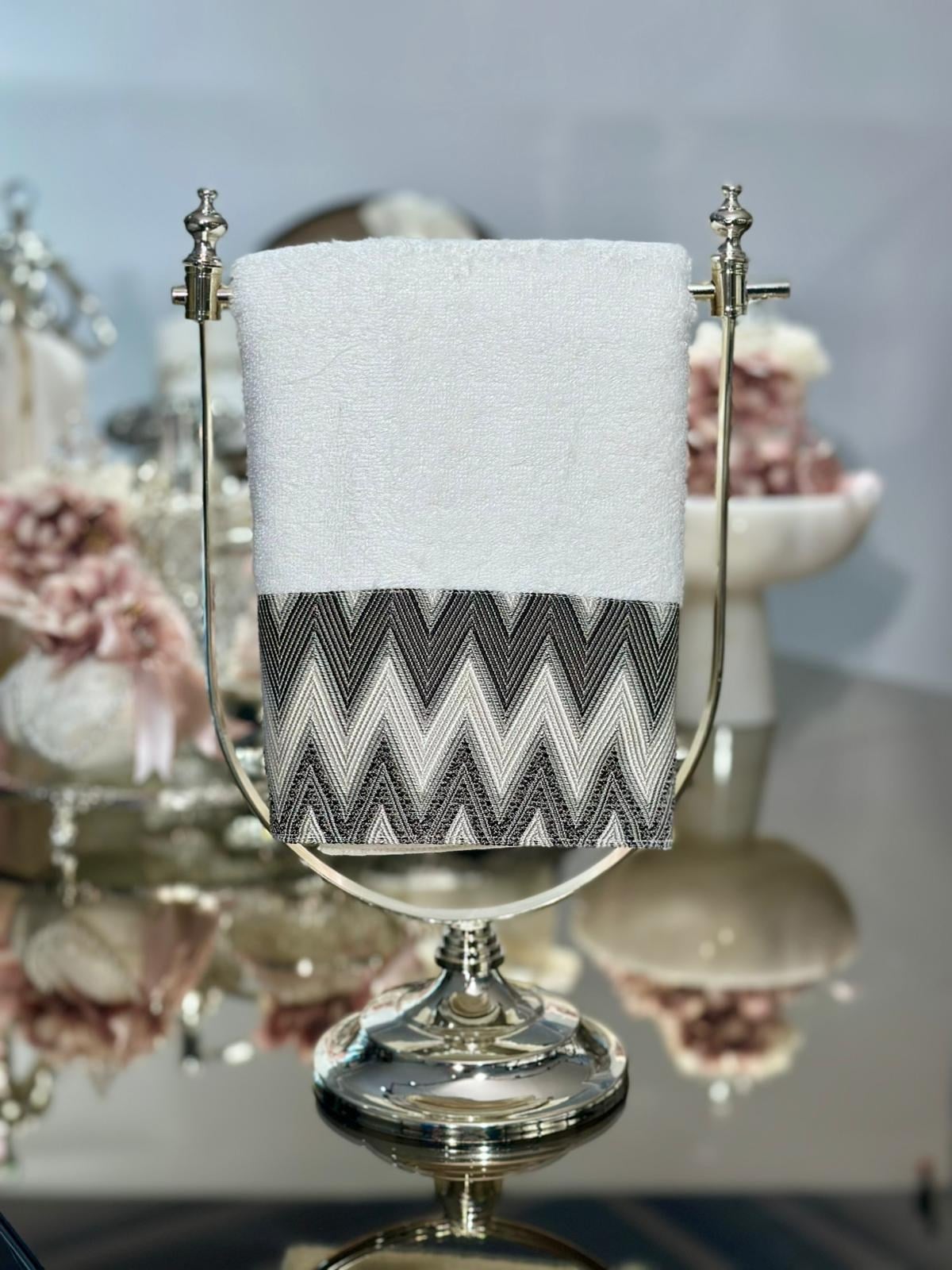 50x90 Missoni Model Siyah Yüz Havlusu