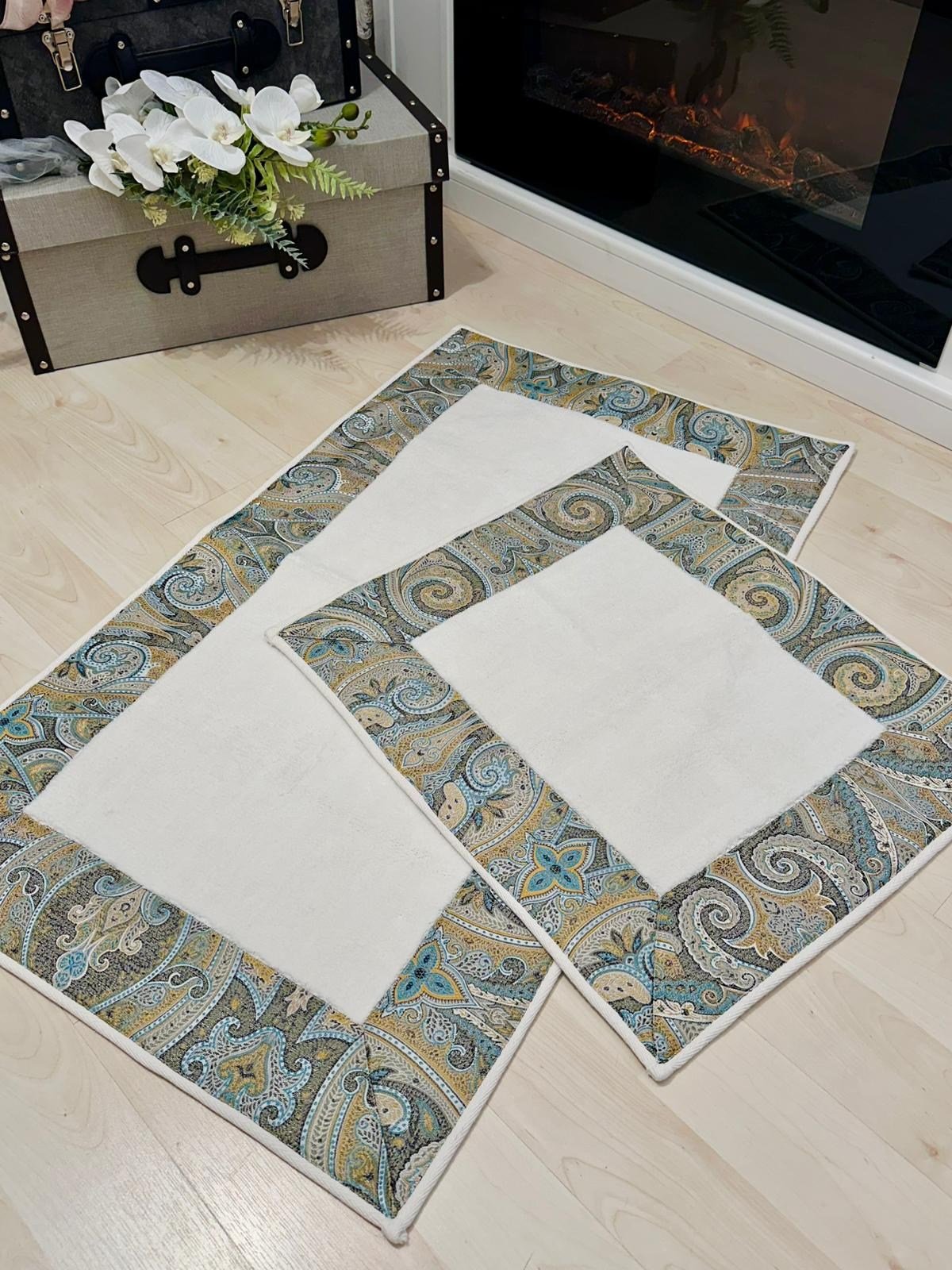 Etro Model Mavi İkili Paspas Takımı