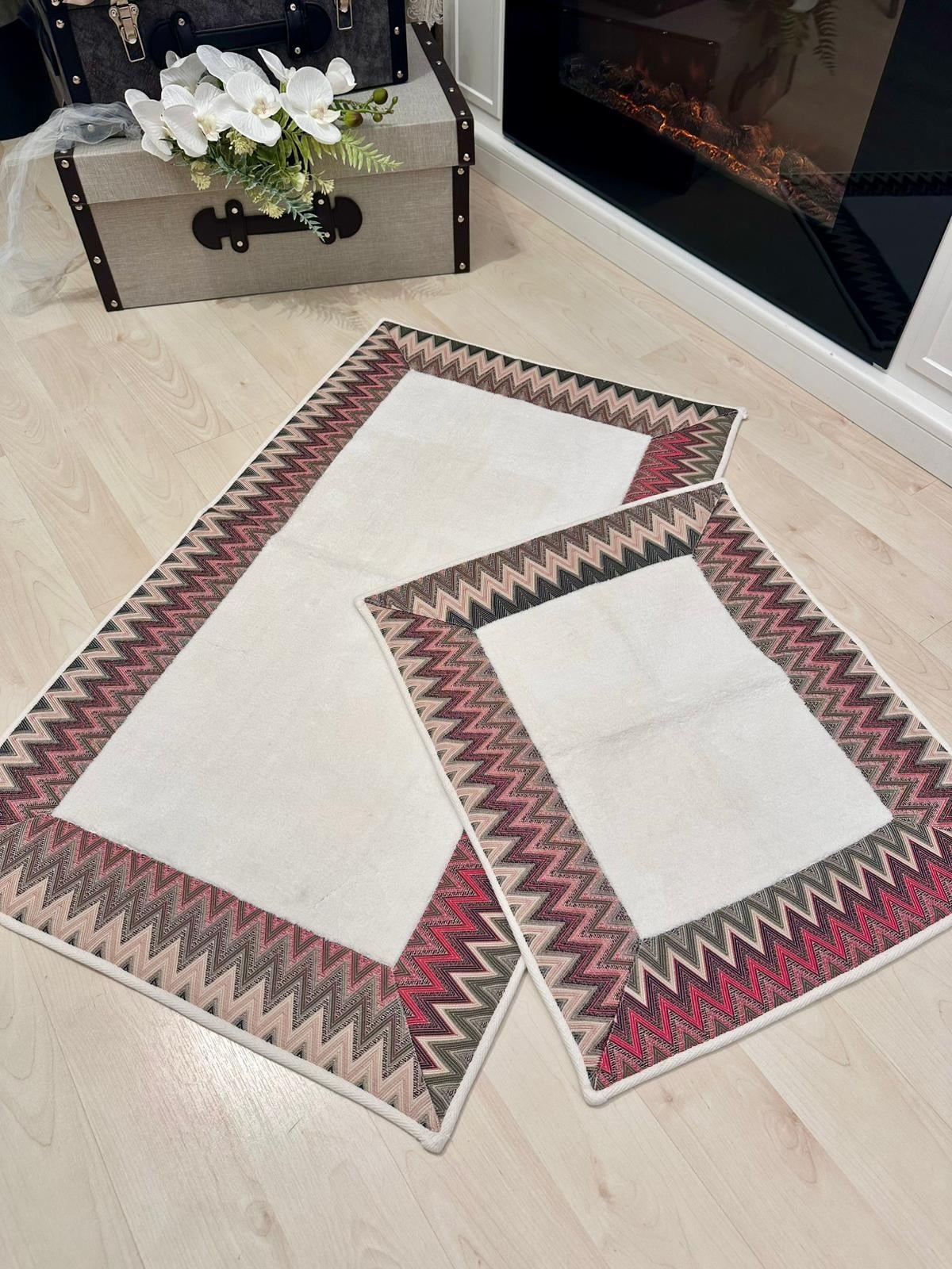 Missoni Model Pembe İkili Paspas Takımı