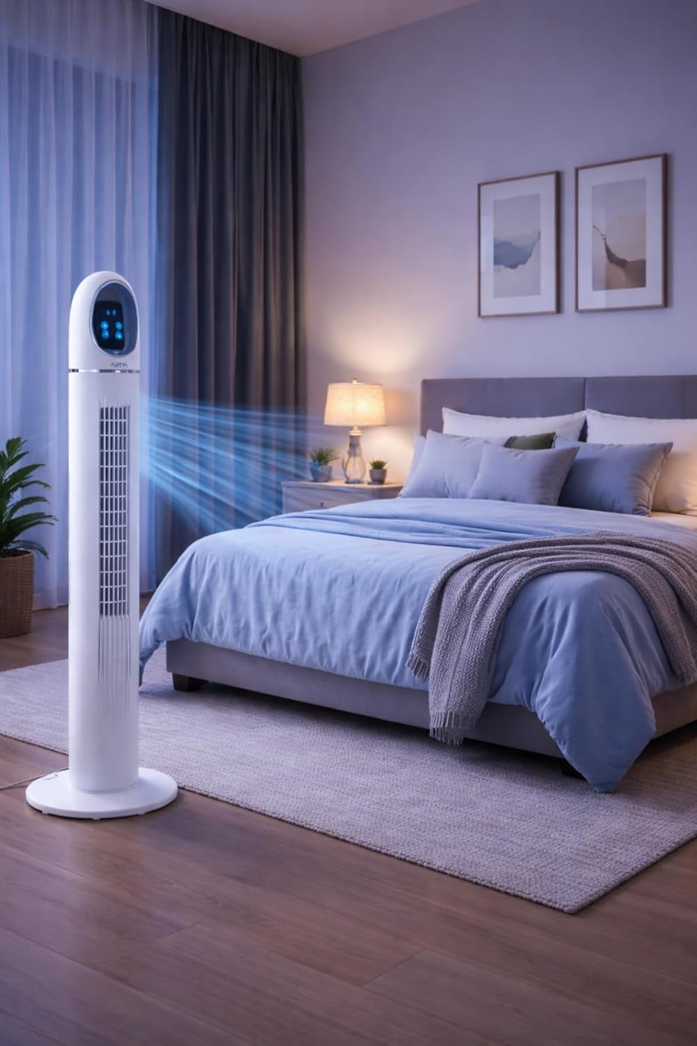 ACFN 45İnç Kule Tipi Vantilatör | 45W Güçlü Motor, 3 Kademeli Hız, Salınımlı, Zamanlayıcılı Tower Fan