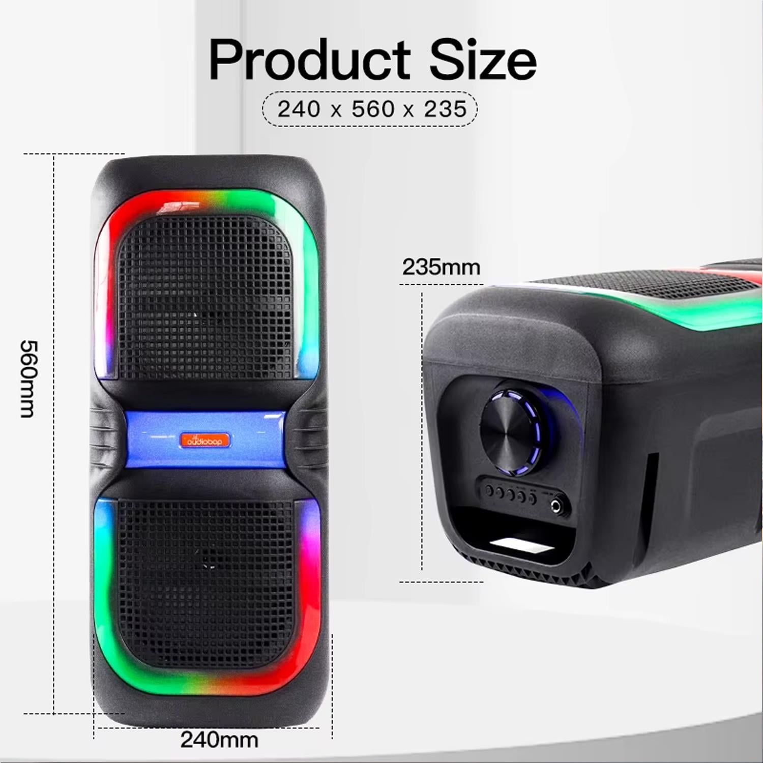 Bluetooth MS2039 Hoparlör RGB Led Işıklı Mikrofonlu Telefon, AUX, Radyo, Kareoke, USB Bağlantı Bataryalı