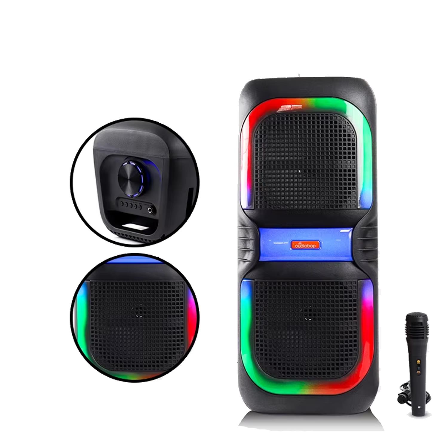 Bluetooth MS2039 Hoparlör RGB Led Işıklı Mikrofonlu Telefon, AUX, Radyo, Kareoke, USB Bağlantı Bataryalı