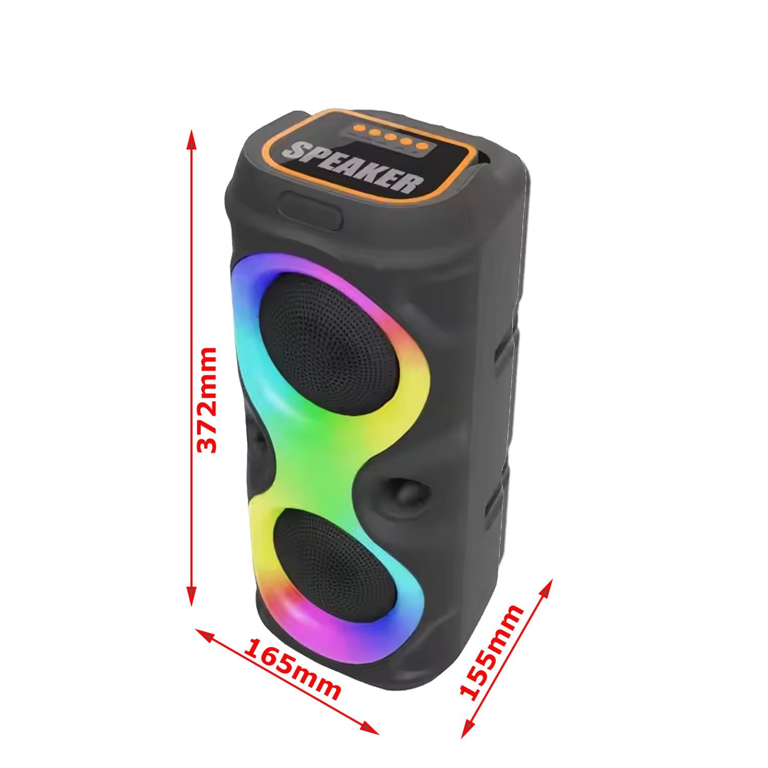 Bluetooth MS3628 TWS Hoparlör RGB Led Işıklı Mikrofonlu TF Kart, Telefon, AUX, Radyo, Kareoke, USB Bağlantı 800mAh Bataryalı