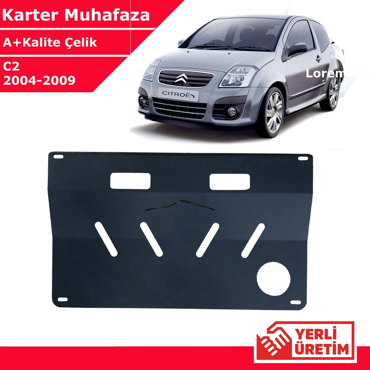 Citroen C2 2004-2009 Çelik Karter Muhafaza Çelik Koruma Sacı A+ Kalite Yerli Üretim